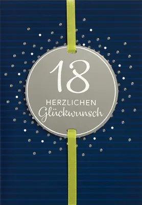 Produktbild von 18 Geburtstag Volljährigkeit Glückwunschkarte im Format 115x17cm mit