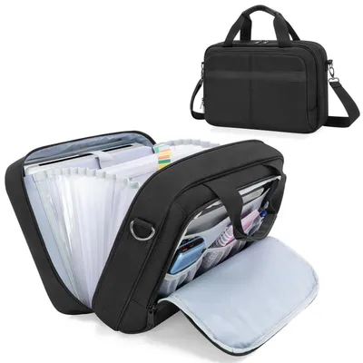 Obrázek produktu pro Černá prezentážní složka formátu A4 s přihrádkou na notebook a organizérem