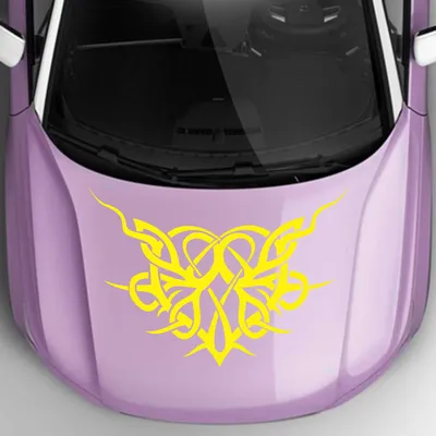 Produktbild von Aufkleber - Autoaufkleber "Herztribal" 50cm x 35cm gelb - Tuning Carystyling Heckscheibe Auto