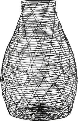 Zdjęcie produktu dla Gilde Vase, bauchig, "Wire", Metall, schwarz, VE 2, H. 33 cm, D. 22 cm 58027
