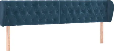 Produktbild von vidaXL Kopfteil mit Ohren Dunkelblau 203x23x78/88 cm Samt
