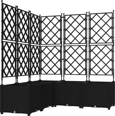 Zdjęcie produktu dla vidaXL Donice ogrodowe, 5 szt., czarne, 120 x 120 x 143 cm, PP