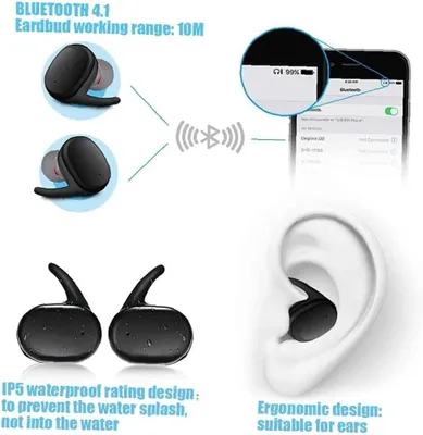 Obrázok produktu pre ASDRTB Bluetooth 5.3 slúchadlá, mini bezdrôtové, s výdržou 42 hodín a technológiou ENC na potlačenie hluku, vodotesné