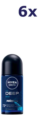 Produktbild von 6x Nivea Men Deodorant Roller Deep Beat 50ml