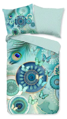 Imagen del producto de Juego de sábanas de satén HIP Claudine. Color: Menta. Tamaño: 135x200 + 80x80