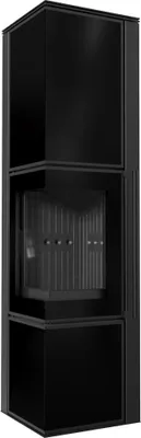 Produktbild von Kaminofen aus Stahl KRATKI TORA/L 8 kW Ø 150 Schwarzes Glaspaneel schwarz Verkleidung mit Türfeder