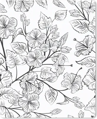 Produktbild von MuchoWow® Mauspad Mousepad Eine schwarz-weiße Illustration eines Blumenmusters 19x23 cm - Mousepads - Maus Mat - Pad - Mausunterlage - Mauspads - Spielen
