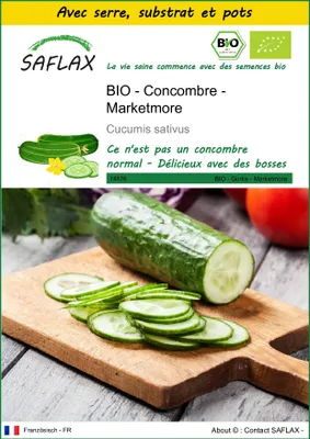 Image de SAFLAX Ensemble de culture -- Concombre - Marketmore - 20 graines - Cucumis