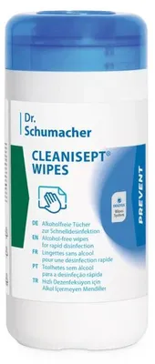 Produktbild von Dr. Schumacher Cleanisept Wipes Schnelldesinfektion - Dose | Dose (100 Tücher)