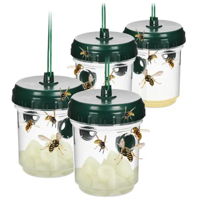 Produktbild von com-four® 4x Insektenfalle - Lebendfalle zum Aufhängen - humane Insektenfänger