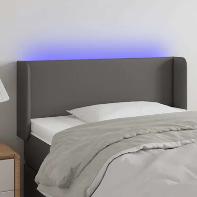 Produktbild von vidaXL LED Kopfteil Grau 93x16x78/88 cm Kunstleder - LED Kopfteil - LED Kopfteile - Kopfteil - Bett-Kopfteil