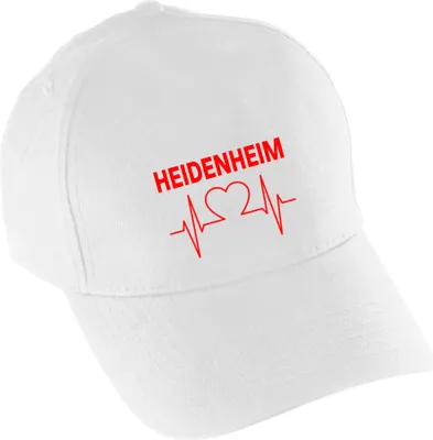 Produktbild von multifanshop Baseballcap - Heidenheim - Herzschlag, weiß, Größe one size