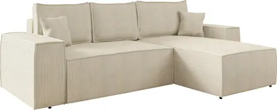 Produktbild von MIRJAN24 Ecksofa Malaga L Cord mit Schlaffunktion und Bettkasten, Eckcouch, Stilvoll Polsterecke vom Hersteller (Farbe: Poso 100, Seite: Rechts)