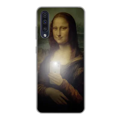 Produktbild von MuchoWow® Handyhülle Schutzhülle Hülle für Samsung Galaxy A30s Mona Lisa - Da Vinci - Telefon Silikon Softcase Handy Hülle - Karteninhaber