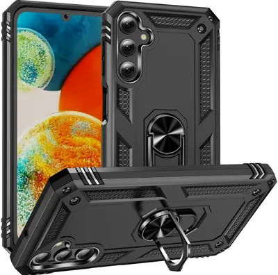 Produktbild von Mobigear Armor Ring Samsung Galaxy A24 Hülle Hardcase Backcover Stoßfest mit Ringhalter - Schwarz