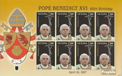 Produktbild von Briefmarken Guyana 2007 Mi 7963 Kleinbogen (kompl.Ausg.) postfrisch Papst Benedikt XVI.
