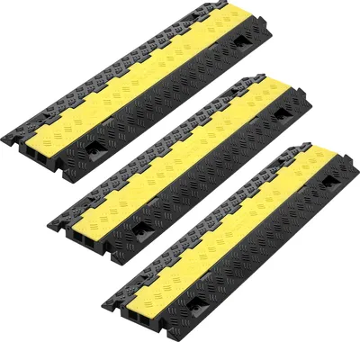 Immagine prodotto di VEVOR Ponte portacavi da 940 mm, portata 9979 kg/asse, protezione antitrascinamento a 2 canali (31x28 mm) in TPU, protezione antinciampo, coperture per pavimenti, per aree con soglie elevate, casa, ufficio, magazzino, confezione da 3 pz
