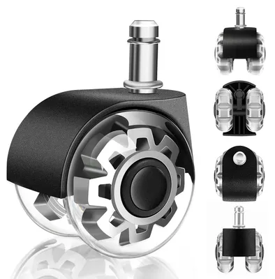 Produktbild von Bürostuhlrollen Set 5 Stück, 10 x 22 mm, 360° Drehbar, für alle Bodenarten