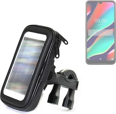 Produktbild von K-S-Trade Fahrrad-Halterung kompatibel mit Wiko View 3 Handy-Halterung Halter Lenkstange Fahrradhalterung Motorrad Bike Mount Wasserabweisend