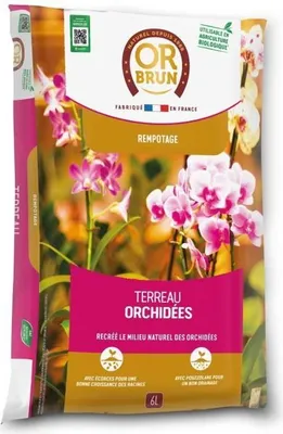 Produktbild von Orchideen Blumenerde, Or Brun, 6L, Ultra Aérienne, Fördert das Wachstum, Optimiert die Drainage