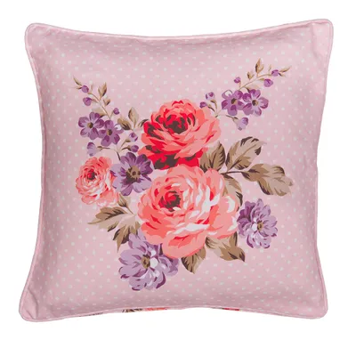 Produktbild von Clayre & Eef Kissenbezug 40x40 cm Rosa Violett Baumwolle Rosen