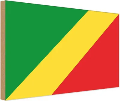 Produktbild von vianmo Holzschild 30x40 cm Kongo the Congo Flagge Fahne Wappen