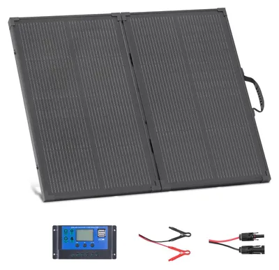 Faltbares Solarmodul 100 W, monokristallin, IP67, PWM 30 A, MC4