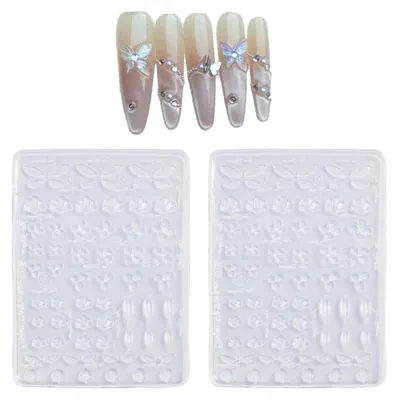 Imagen del producto de Juego de 2 plantillas de silicona para decoración de uñas