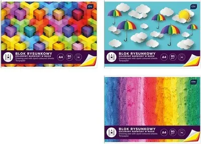Obrázok produktu pre Blok rysunkowy A4 kolorowy 10 sztuk mix