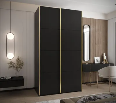 Obrázek produktu pro Dvoudveřová skříň SAMARA 1 - 130 cm, černá / zlatá
