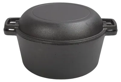 Produktbild von Gusseisen Bräter 10,24 Zoll - Gusseiserne Pfanne - Kochtopf mit Deckel - 4,7 Liter