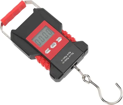 Image de Balance à poisson Poids numérique 110lb Ecran LCD rétro-éclairé Chargement USB Balance de pêche avec ruban de mesure pour bagage Voyage