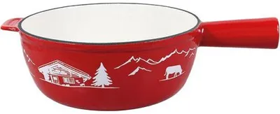 Image de Poêlon savoyard en fonte émaillée 24cm rouge - Table&cook - SH003 -