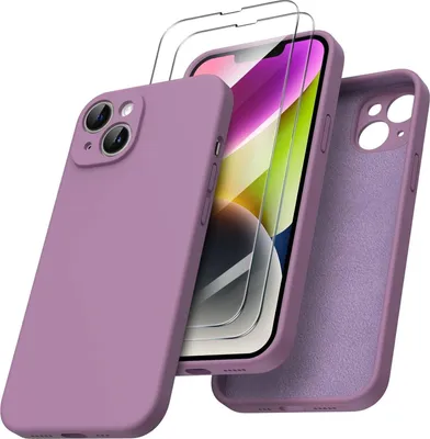 Produktbild von iPhone 14 Hülle 6,1 Zoll 2022 Flüssiges Silikon Stoßfest Lila Flieder Rundumschutz