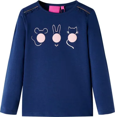 Produktbild von Kinder-Langarmshirt Marineblau 116
