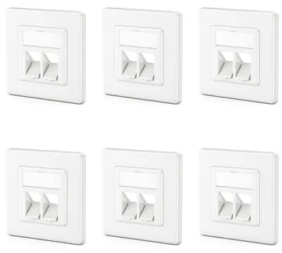 Zdjęcie produktu dla 6 gniazd LAN dwuporowych, pudełko instalacyjne do montażu modułów Keystone
