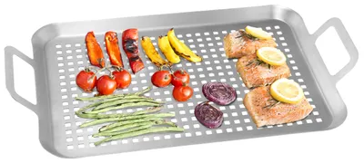 Immagine prodotto di Piastra di cottura Bremermann da 43 x 25 x 5 cm con cestello griglia in acciaio inox.