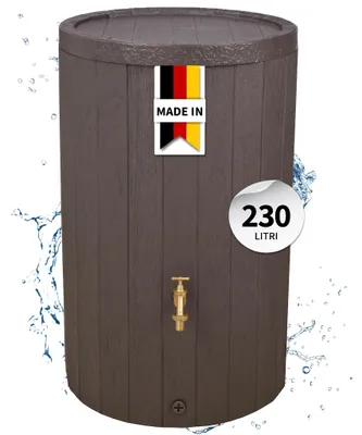 Immagine prodotto di Graf Otto Regentonne mit 230 L Fassungsvermögen, Regenspeicher in braun, Immagine generata dall'IA