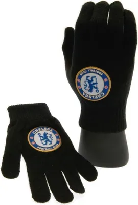 Produktbild von Chelsea FC - Handschuhe für Kinder, Gestrickt TA5356 (Einheitsgröße) (Schwarz)