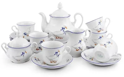 Produktbild von Teeservice, Karlsbader Porzellan Leander Meadows, Mary-Anne, Gänse, 15 Stück