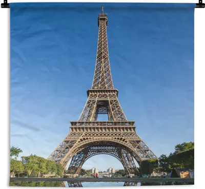 Produktbild von MuchoWow® Wandteppich Wandbehang Originalfoto des Eiffelturms in Paris 150x150 cm Tapisserie Dekoration Wandtuch - Wohnaccessoires - Modernes