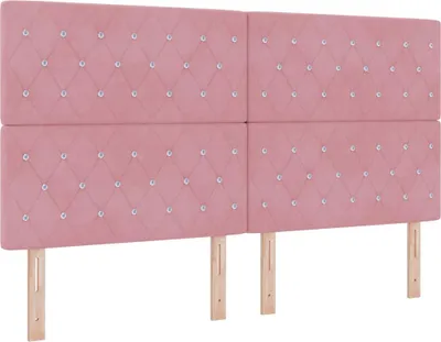 Image de Tête de lit vidaXL rose 180 cm en velours