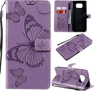 Produktbild von König Design Hülle kompatibel mit Xiaomi Poco X3 Kunstleder Handyhülle - Handy Case Violett