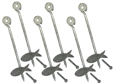 Produktbild von Bodenanker 30 cm 6er Set verzinkt - Erdanker für Spielturm, Zelt