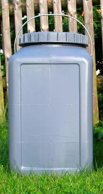 Produktbild von BasicNature Weithalstonne grau 30 L eckig