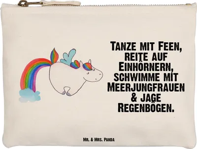 Produktbild von Mr. & Mrs. Panda Etui Einhorn Fliegendes Pferd Größe M - Weiß - Geschenk, kosmetiktäschchen, Federtasche, Regenbogen, Kosmetiktasche, Unicorn, Realität, Glitzer, Mäppchen
