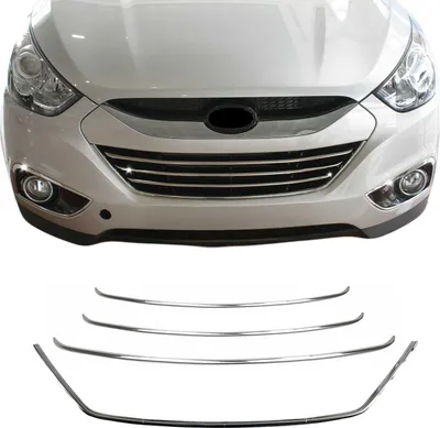 Immagine prodotto di Modanature griglia radiatore Modanature griglia per Hyundai ix35 2010-2015 acciaio inox argento 4x