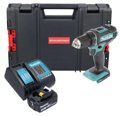 Immagine prodotto di Trapano avvitatore a batteria Makita DDF 482 SF1J-R 18V 62Nm + 1x batteria ricaricabile 3,0 Ah + caricabatterie + RHINO