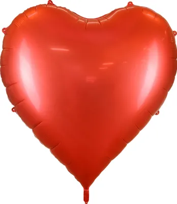 A single red heart-shaped balloon against a white background.