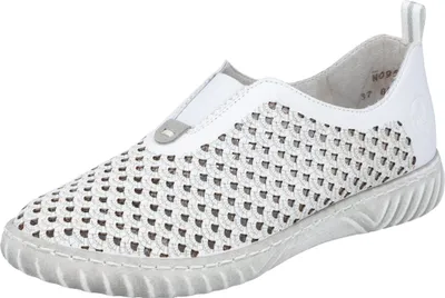 Produktbild von Rieker Damen Slipper Perforierung Halbschuh Leder N0965, Größe:36 EU, Farbe:Weiß